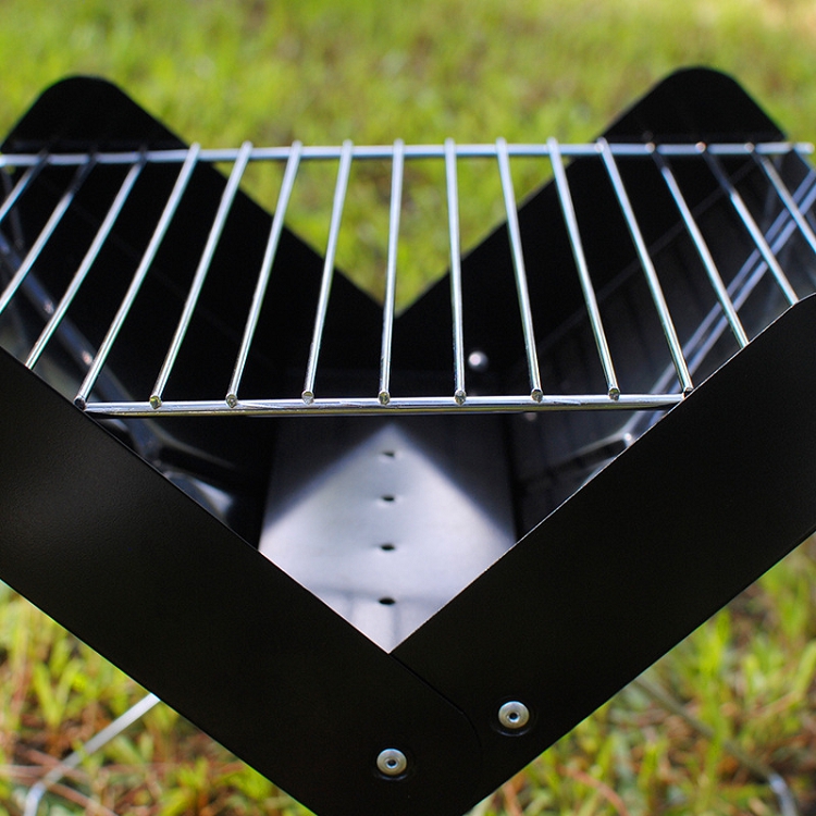 Mini outdoor double barbecue grill portable folding grill charcoal charcoal grill bbq wire X type small